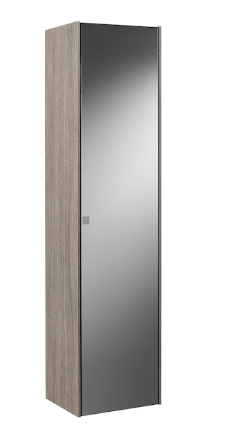 augstais skapis Inspira, 400x300 mm, h=1600 mm, 1D, city oak/dark mirror